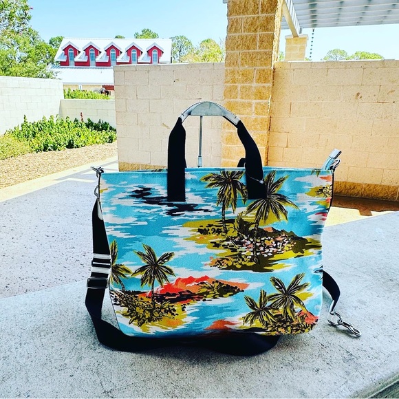 Coach Hawaiian Palm tree print canvas crossbody shoulder bag & wallet NWT - Picture 8 of 10